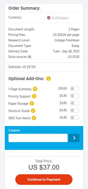 You can choose some optional add-ons in your Order Summary on AceYourPaper.com.