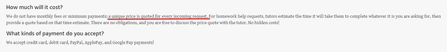 24houranswers.com doesn't provide a price list.