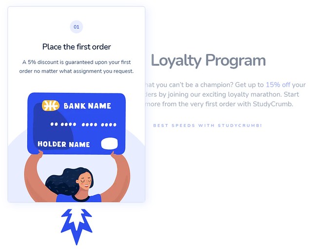 Studycrumb.com has a loyalty program upon first order.