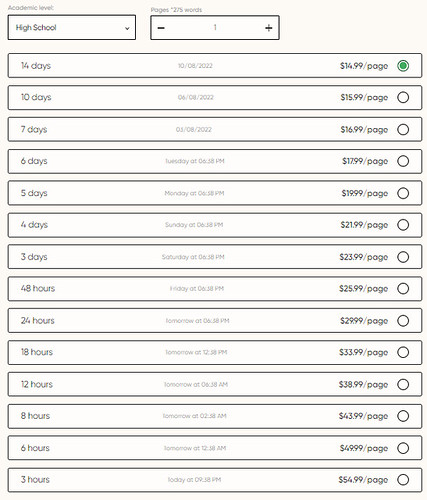 The cost of a paper on Grabmyessay.com depends on the deadline and academic level.