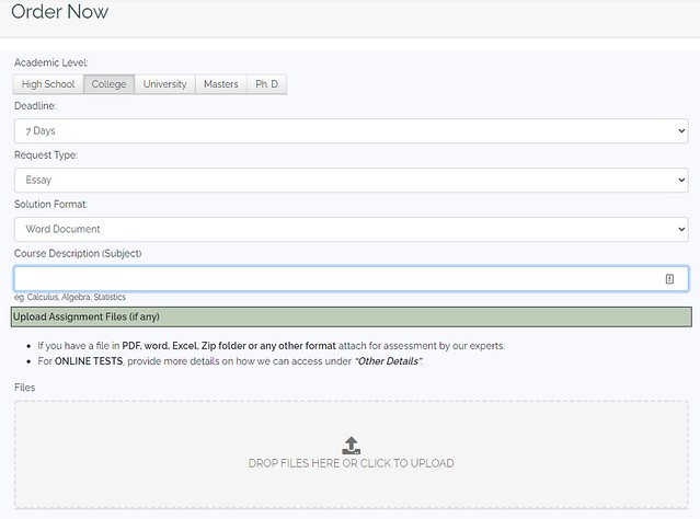 Order form on Homeworkdoer.org.
